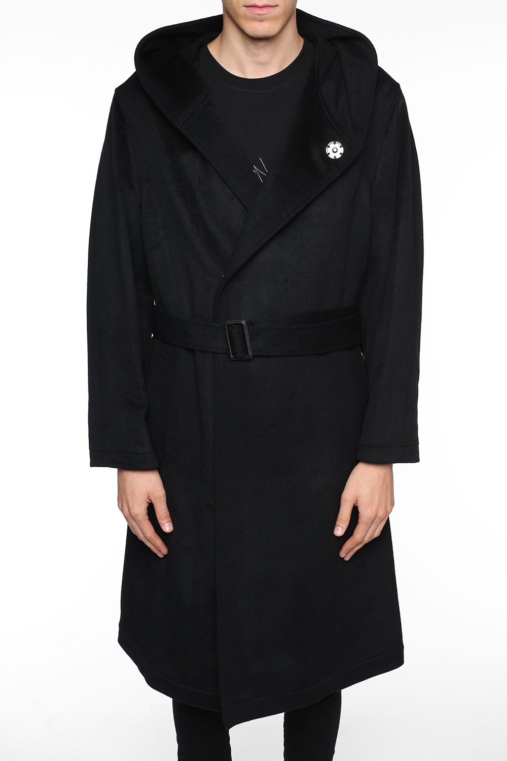 Black Double-breasted hooded coat Yohji Yamamoto - Vitkac Canada